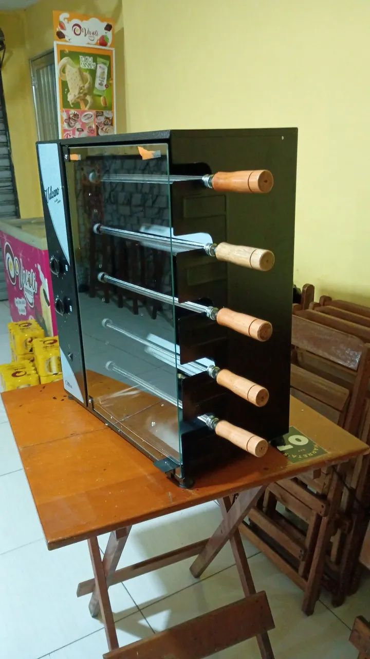 Churrasqueira a gás 5 espeto giratório 