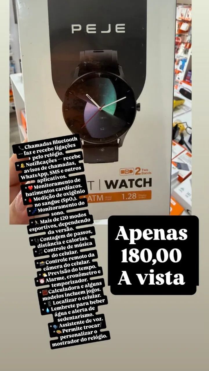Relógio inteligente peje 