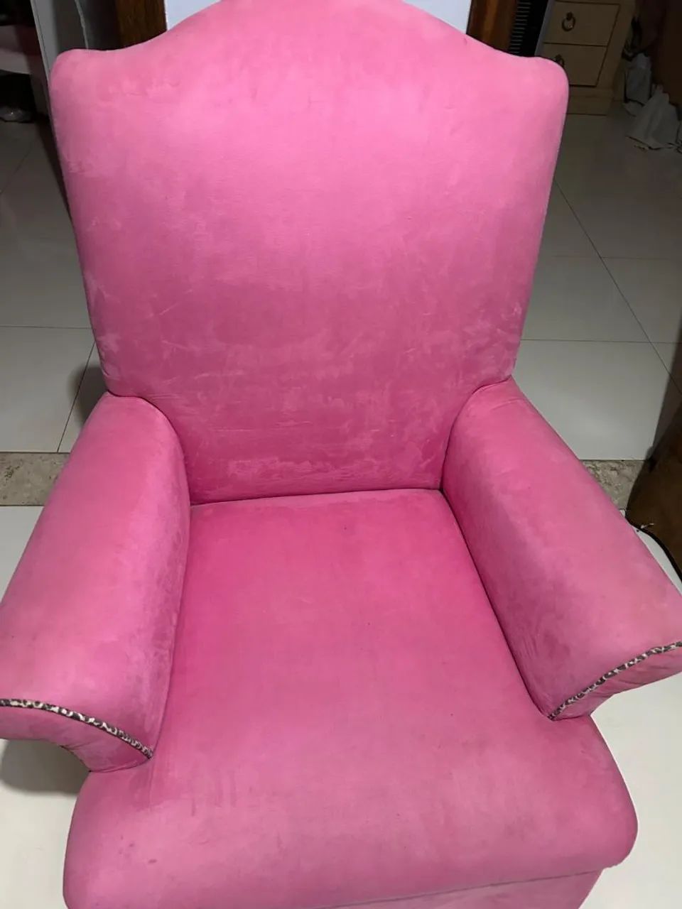 Poltrona Rosa Veludo - Foto 4