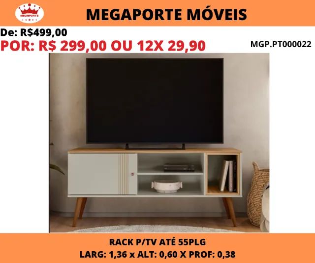 Rack 1,36 para Tv até 55 Polegadas