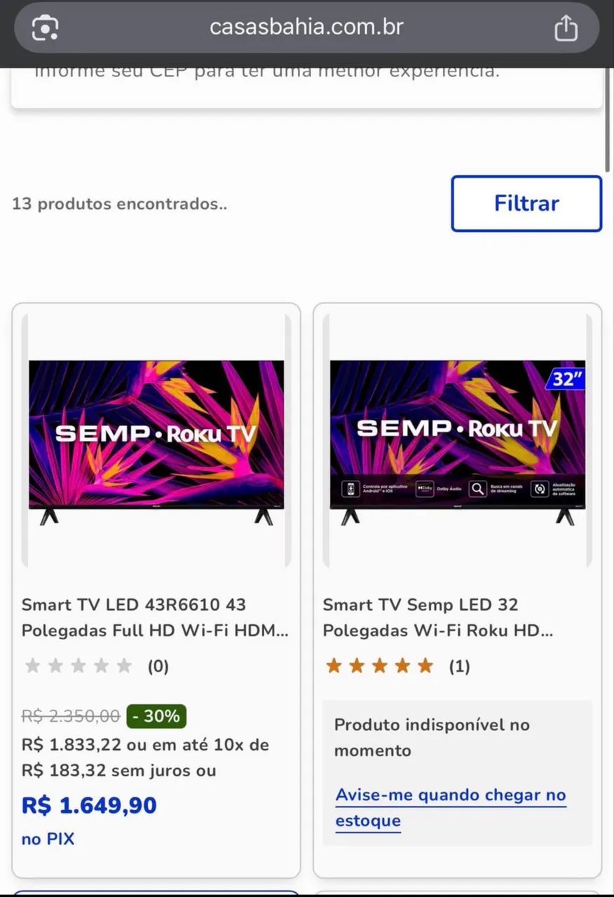 Televisão Semp 43 Poelgadas ? Modelo: R6610 - Foto 5