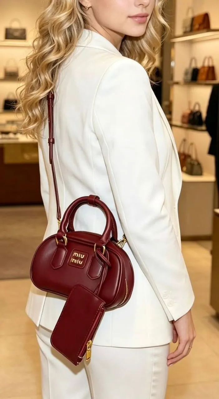 Bolsa Estilo bowling Miu Miu Linha importada  - Foto 4