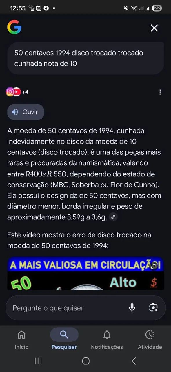 Moeda de 50 centavos ano 1994 ,disco trocado  - Foto 2