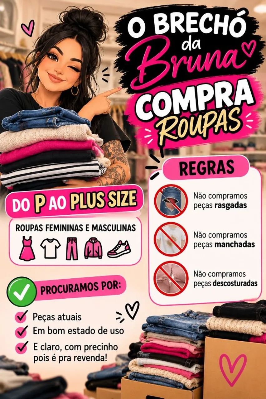 Compramos roupas para brechó 