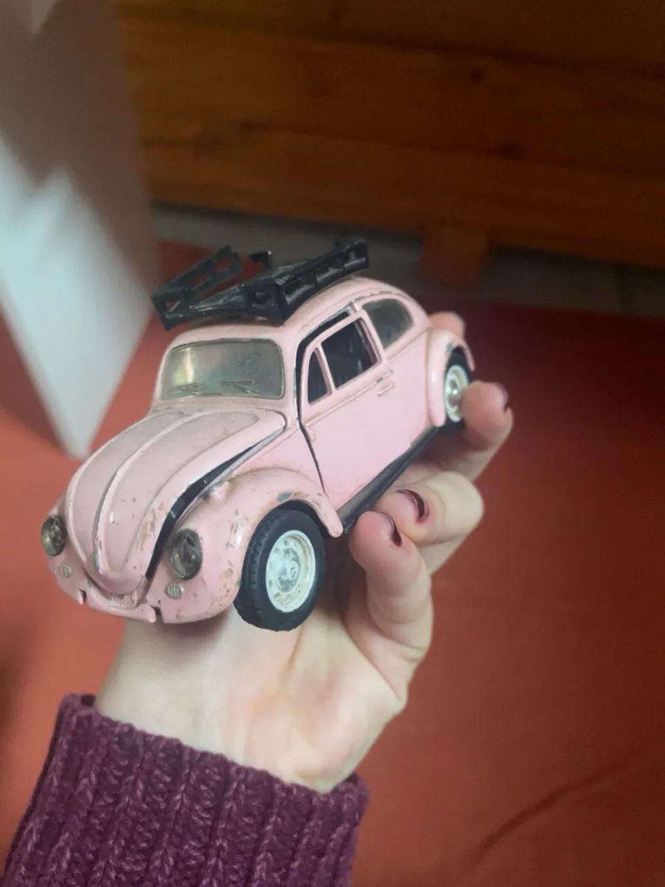 Fusca Rosa Vintage Sunnyside SS5689 1:32 - Miniatura Colecionável - Foto 2