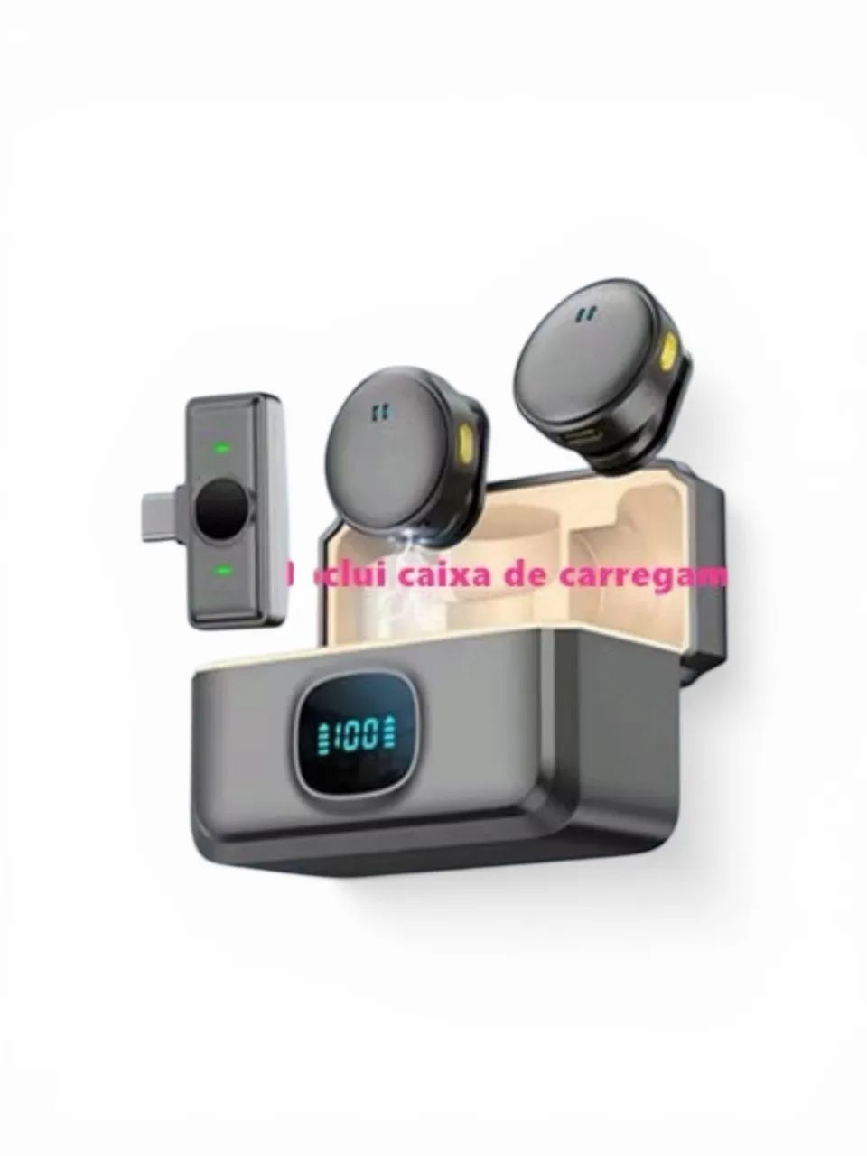 Microfone sem fio com redução de ruído bola de pelo Mini microfone 