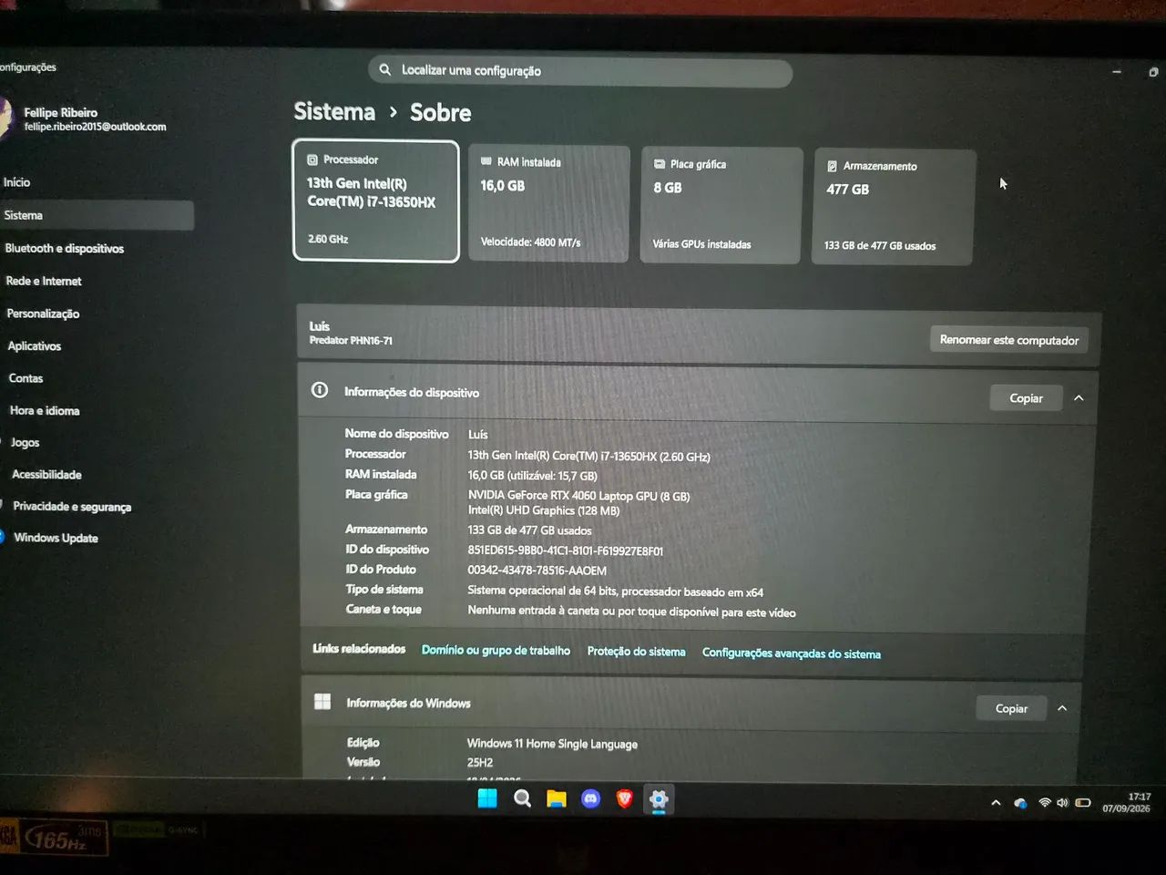 Notebook Gamer Acer Predator Helios Neo 16 - Foto 3