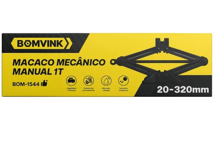 macaco mecânico manual 1t profissional alta resistente- bomvink bom-1544 - Foto 2