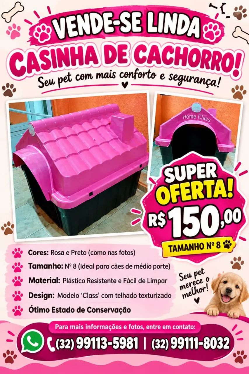 Casa de cachorro rosa