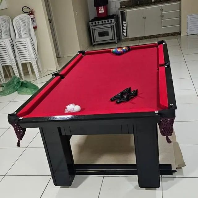  Mesa de sinuca em ardósia, perfeita para qualquer espaço