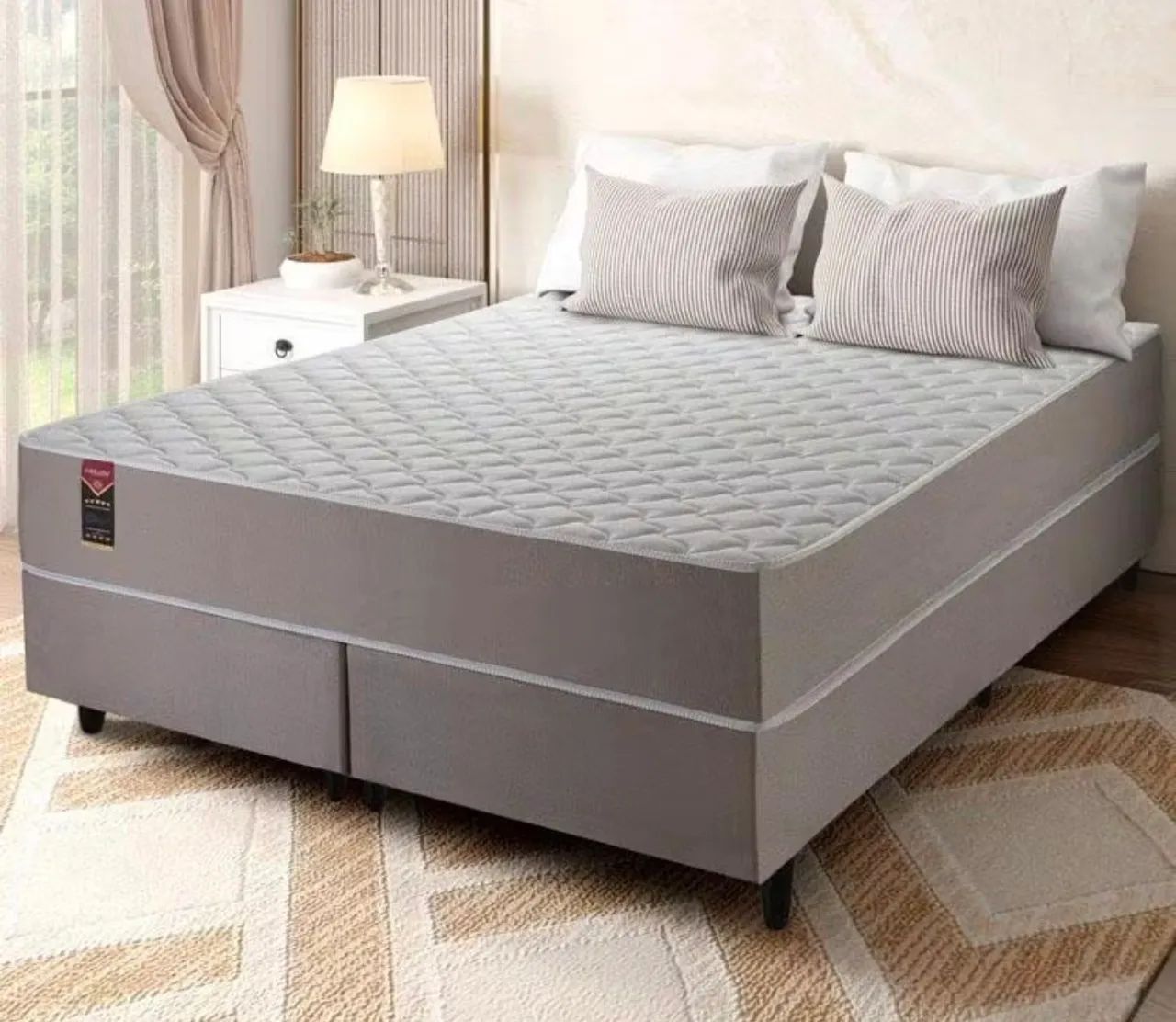 Cama box e colchão queen size  - Foto 5
