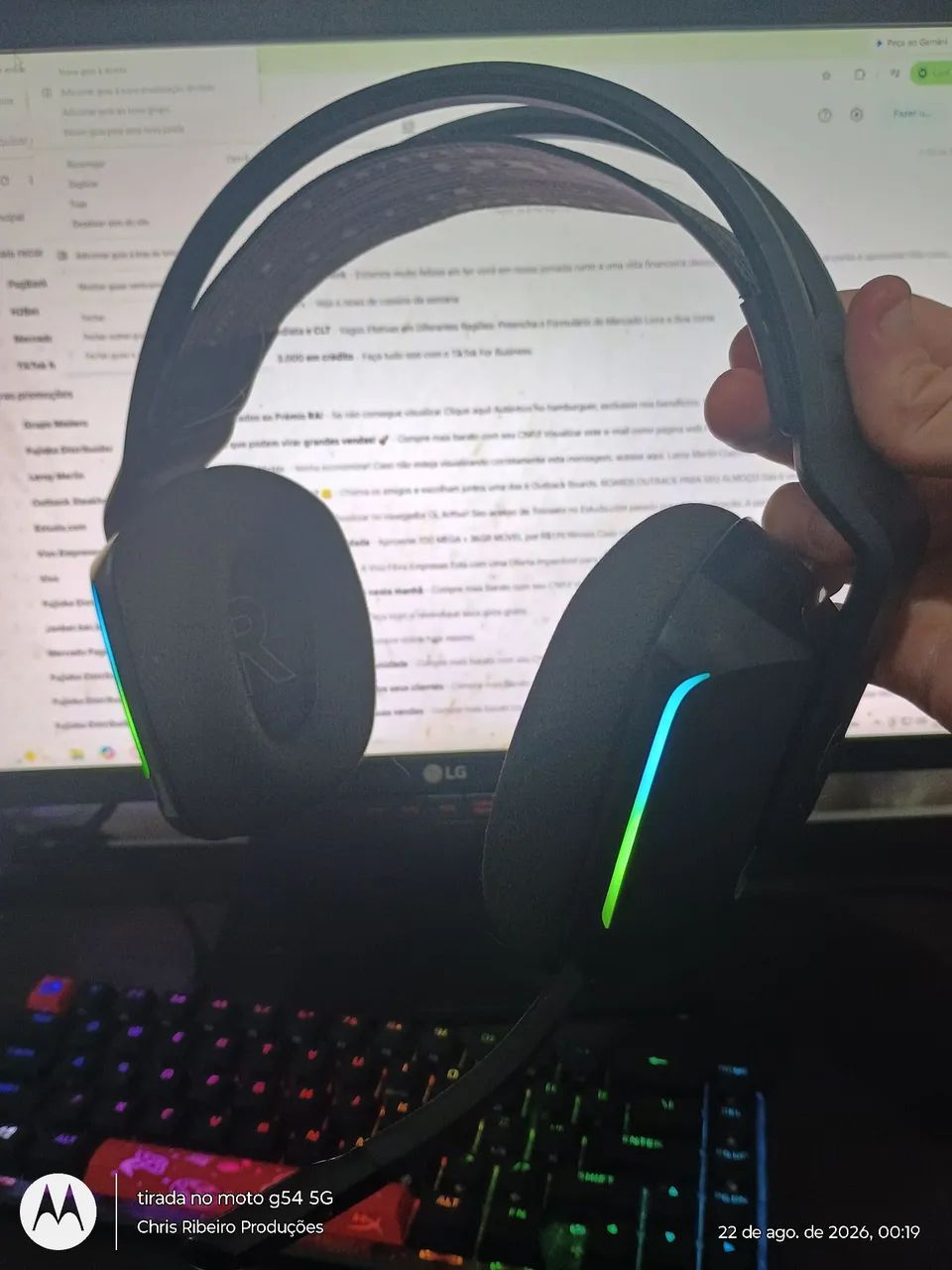 Headset g733 sem fio (USB)