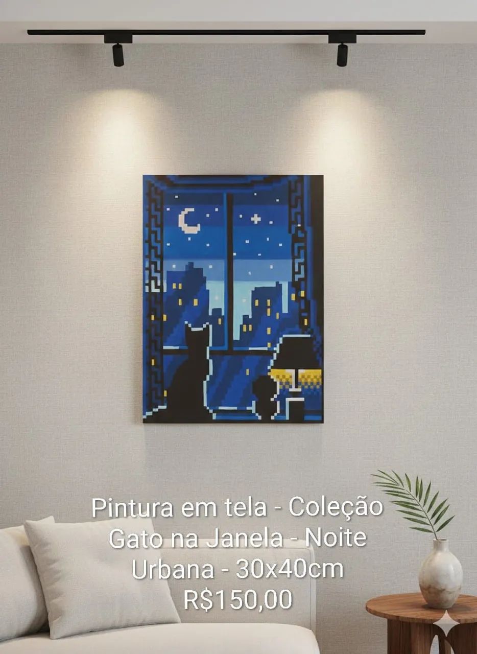 Quadro Gato Na Janela 