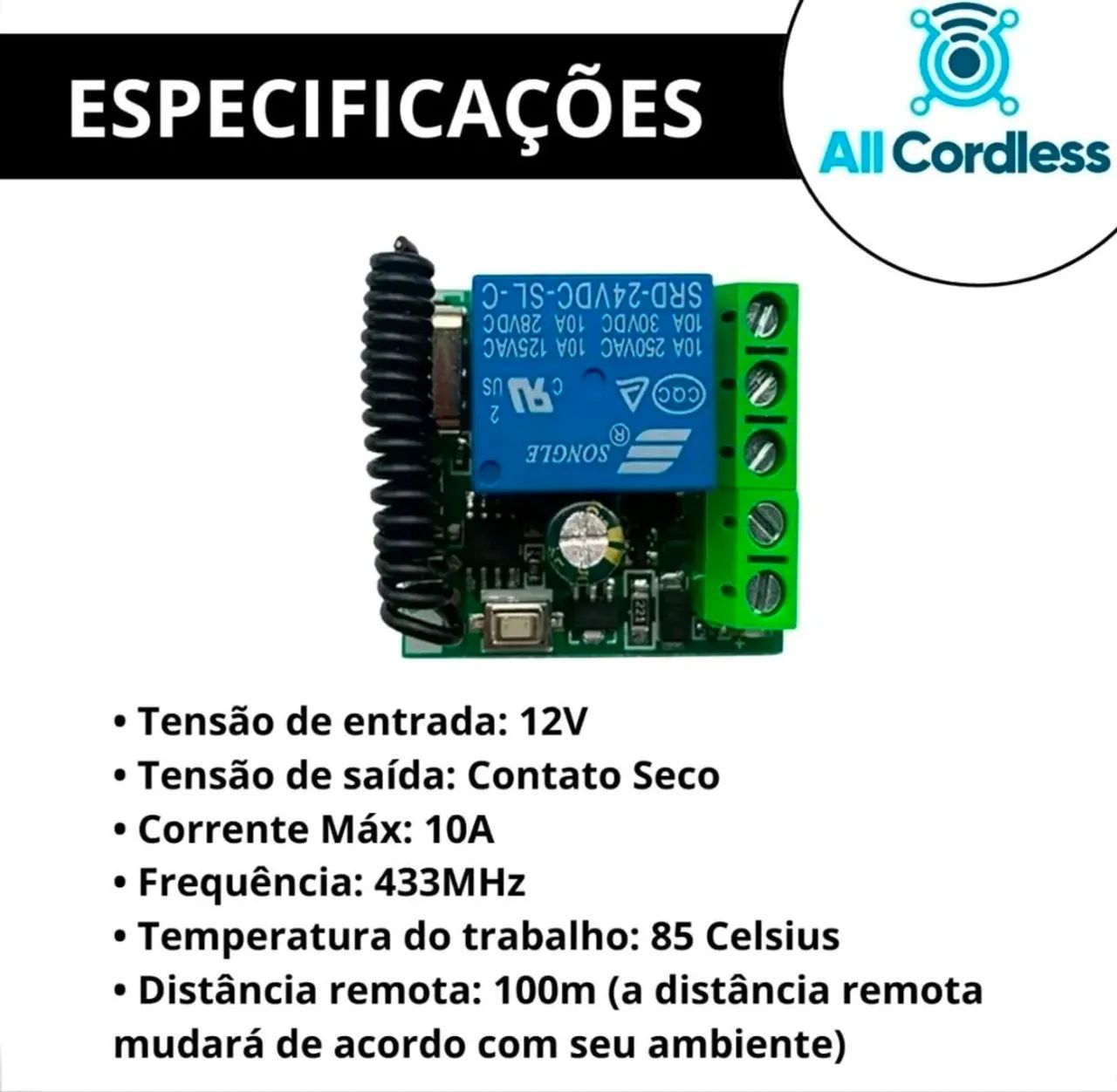Modulo Relé Rf 433mhz 1ch<br>12v - Foto 2