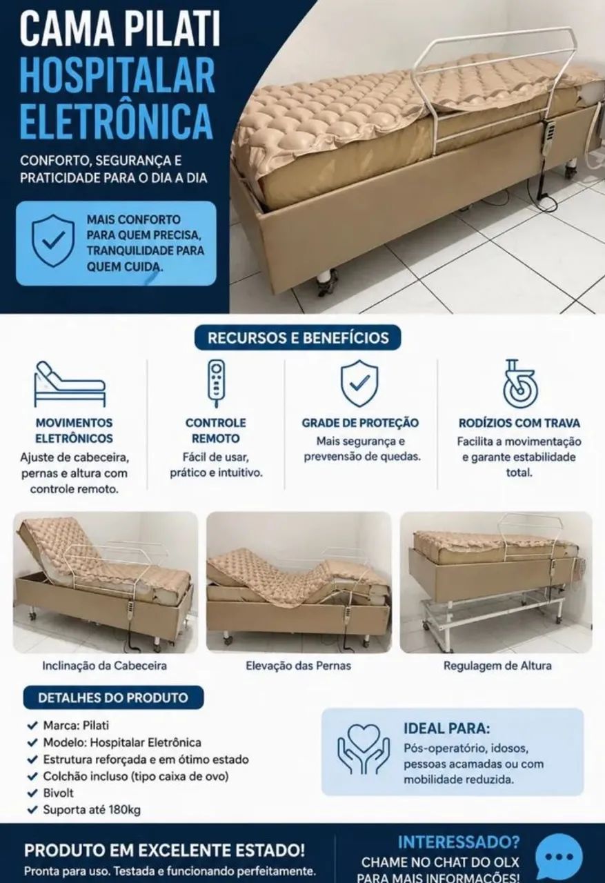 Cama hospitalar regulavel automática  - Foto 5