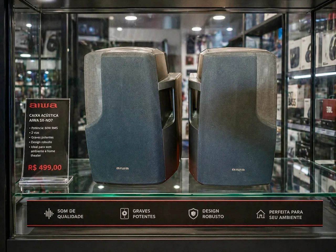 Par de caixas Aiwa 180 Surround - Equipamentos e Acessórios de Som