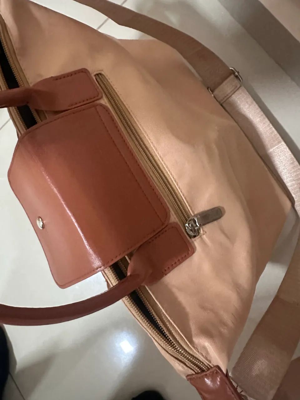 Bolsa bege imitação lepliage - Foto 2