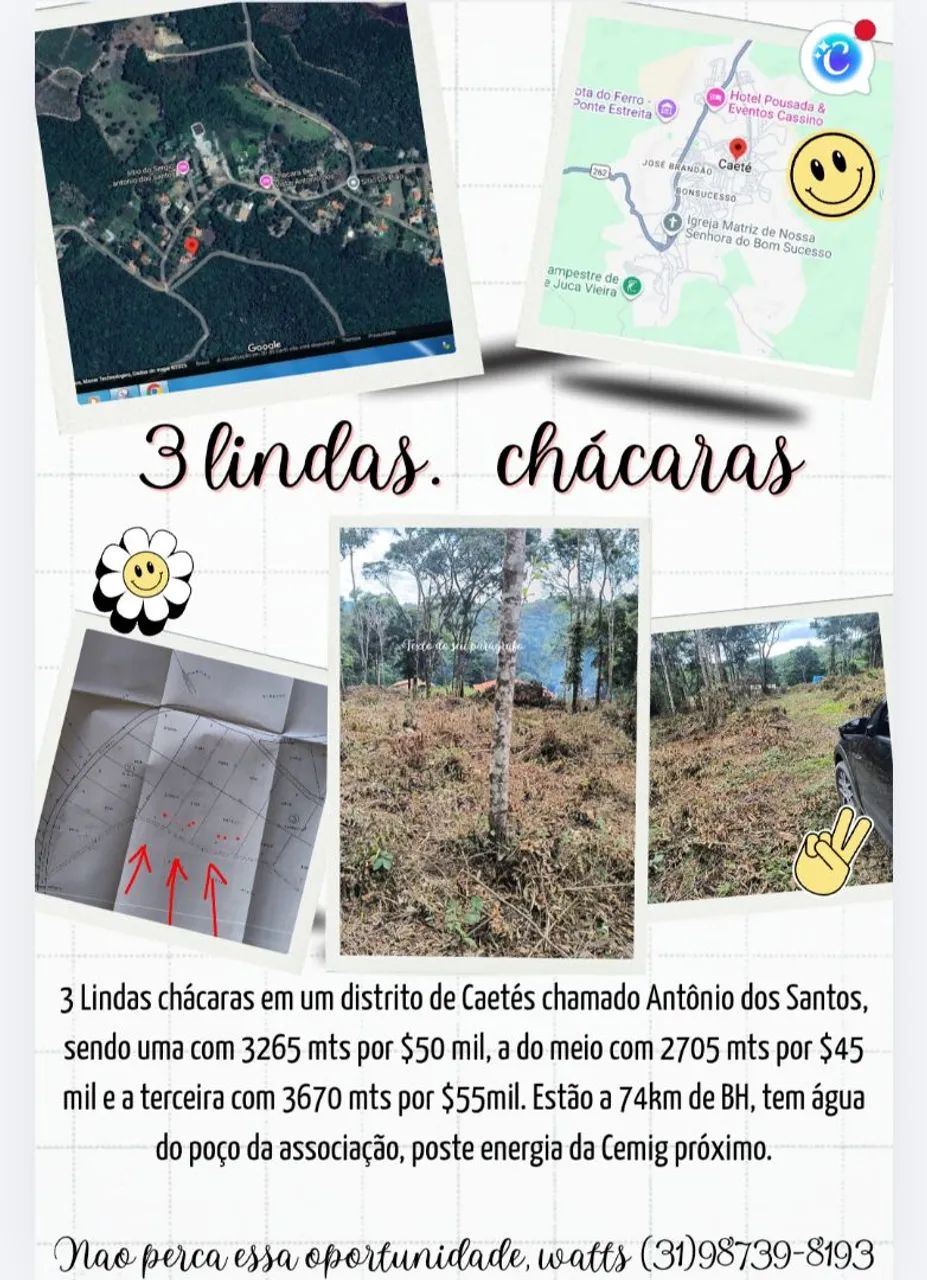 Chácaras na região de Caetés 