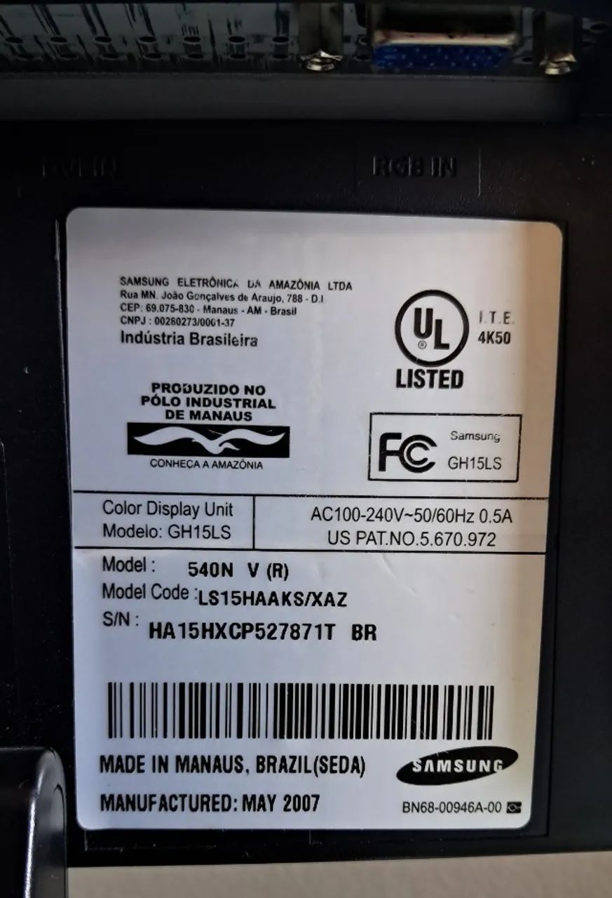 Monitor LCD 15" Samsung 540n em perfeito estado - Foto 6