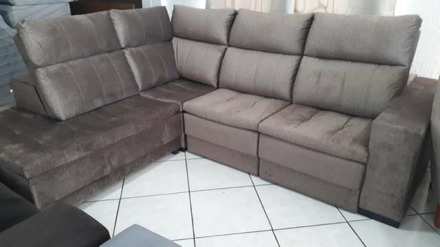Sofá de canto 2,35 x 2,80 Retrátil e Reclinável com chaise - Foto 5
