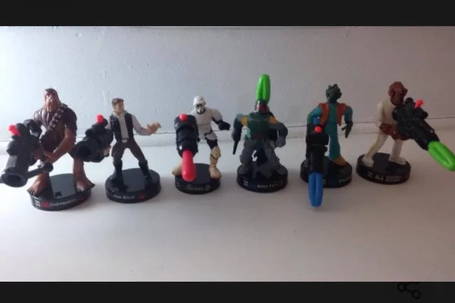 Star Wars Attacktix Lote Boba Feet Han Solo Chewbacca