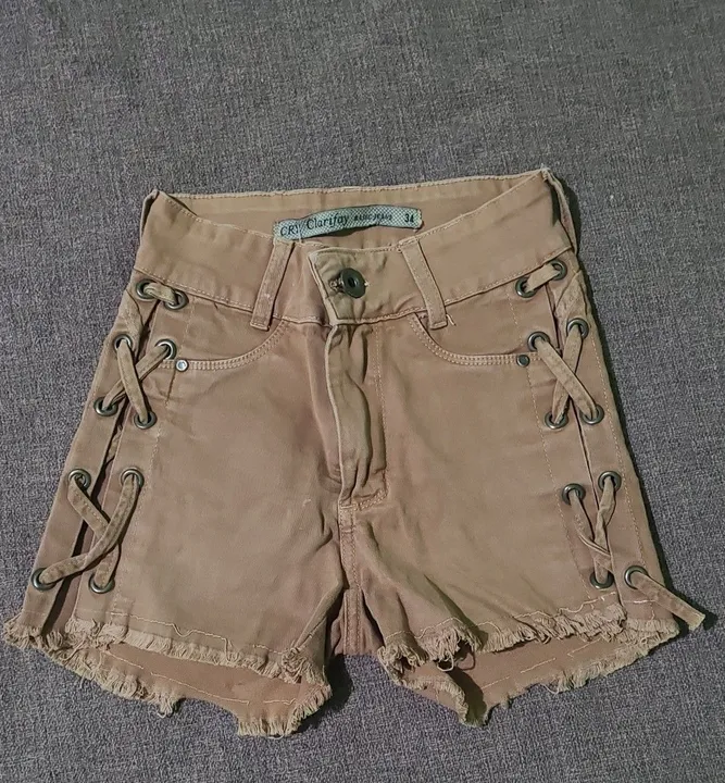 Short Jeans Amarrado Bege