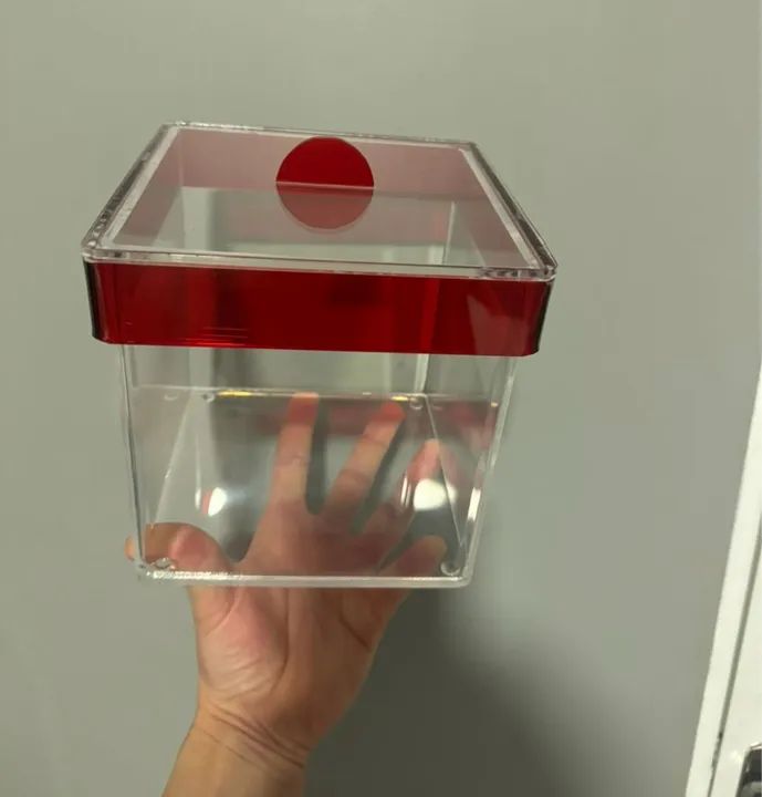 Pote caixa acrílico grosso 4mm para doces buffet sorvete granola cereais chá