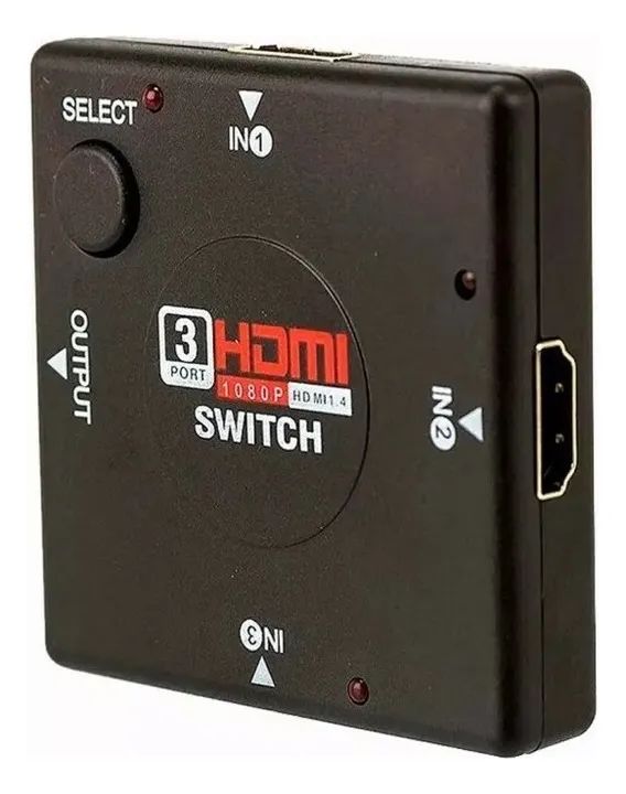  Switch Hub Hdmi 3 Em 1 Chave Seletora 4 Portas 1080p Full Hd