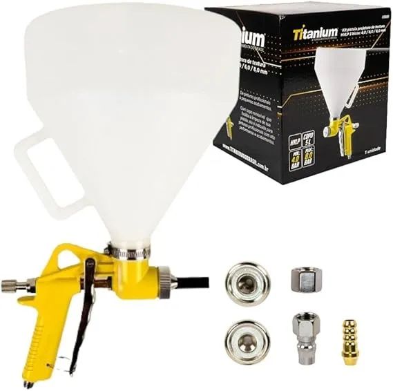 KIT PISTOLA PROJETORA DE TEXTURA 5L - 3 BICOS 4MM, 6MM 8MM 