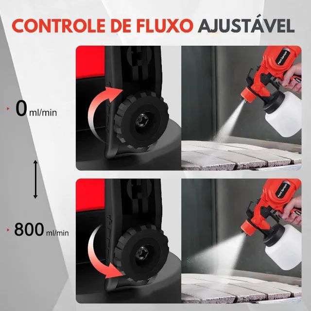 PISTOLA DE PINTURA PULVERIZADORA 900W 110V OU 220V - Foto 3