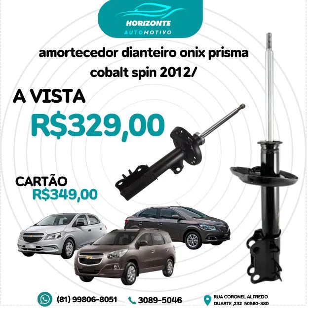 amortecedor dianteiro onix prisma cobalt spin 2012/