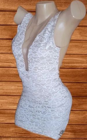 vestido creme hk com segunda pele - Foto 6