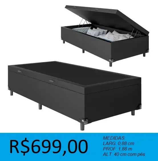 Base box bau solteiro - produto a pronta entrega  - Foto 3
