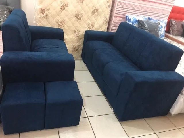 Jogo de sofá completo mais puff de brinde entrega grátis 