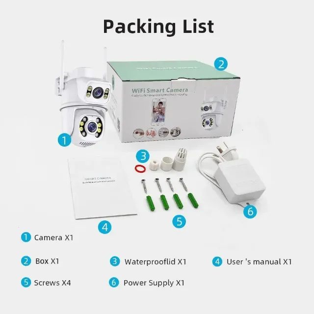 Câmera de vigilância Interna/Externa, lente dupla, WiFi, 6MP, 4K, Visão Noturna, ICSee,PTZ - Foto 6