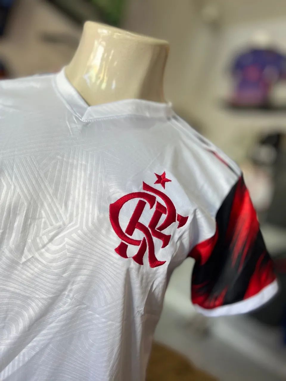 Camisa do Flamengo branca tecido 3D - Foto 3