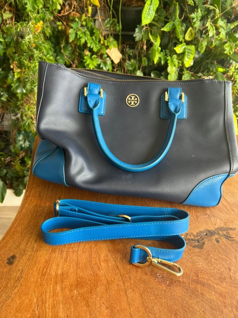 Bolsa Tory Burch Robinson Tote - Azul Marinho