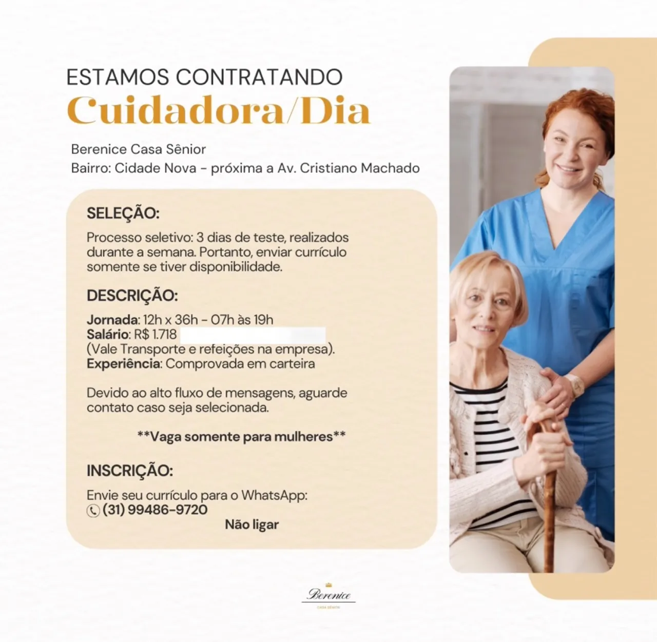"vaga de cuidadora de idosos" - Vagas de emprego no Brasil