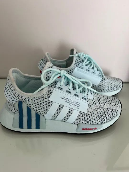 adidas gazelle silver green womens Shop White Mens adidas NMD R1 Lace Up Sneakers – Shoebacca main image 1