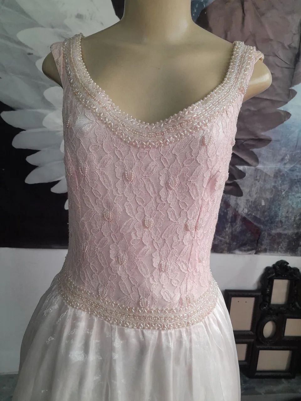 Vestido de renda rosa para festa - Foto 2