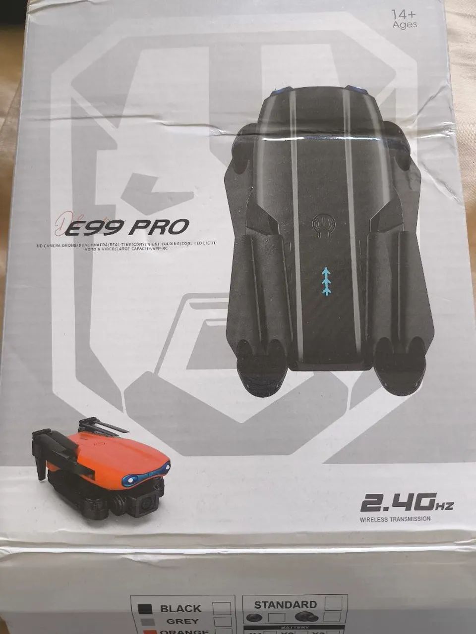 drone e99 pro com câmera filma e tira foto + bolsa transporte drone iniciantes