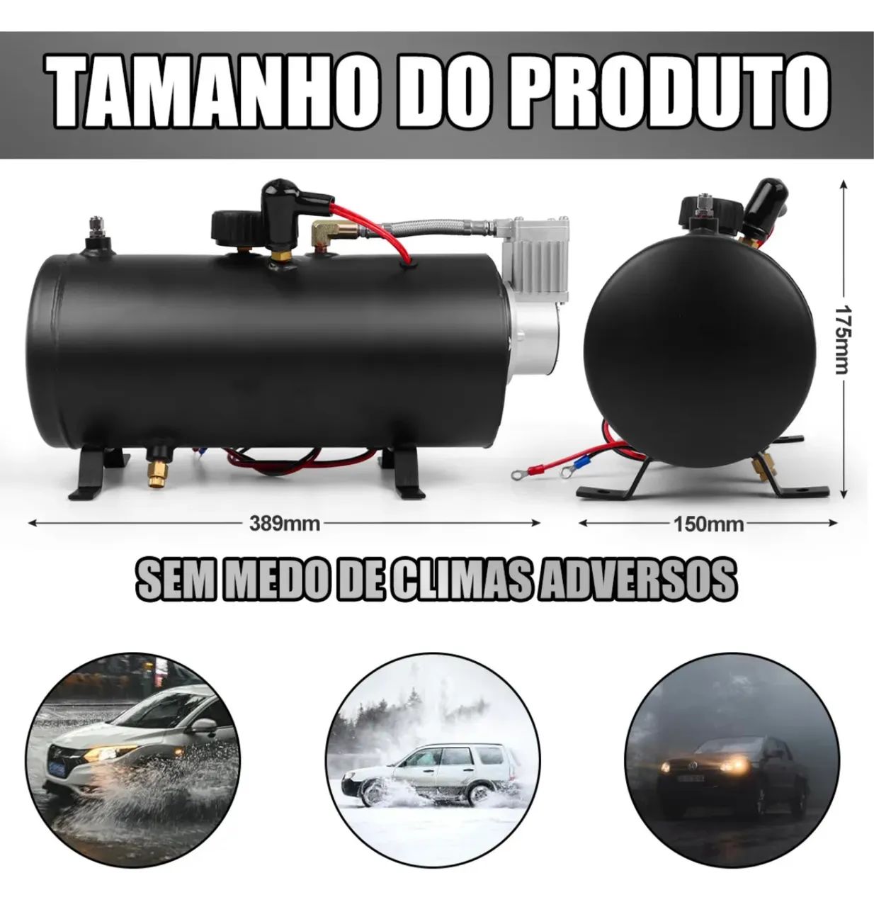 Compressor de ar com reservatório 12V - Foto 2