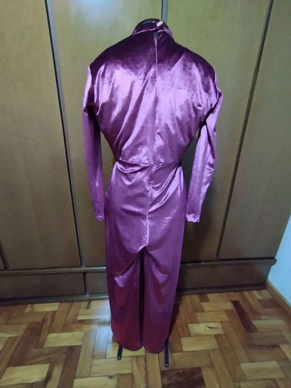 Macacão Longo de Veludo Rosa - Foto 3