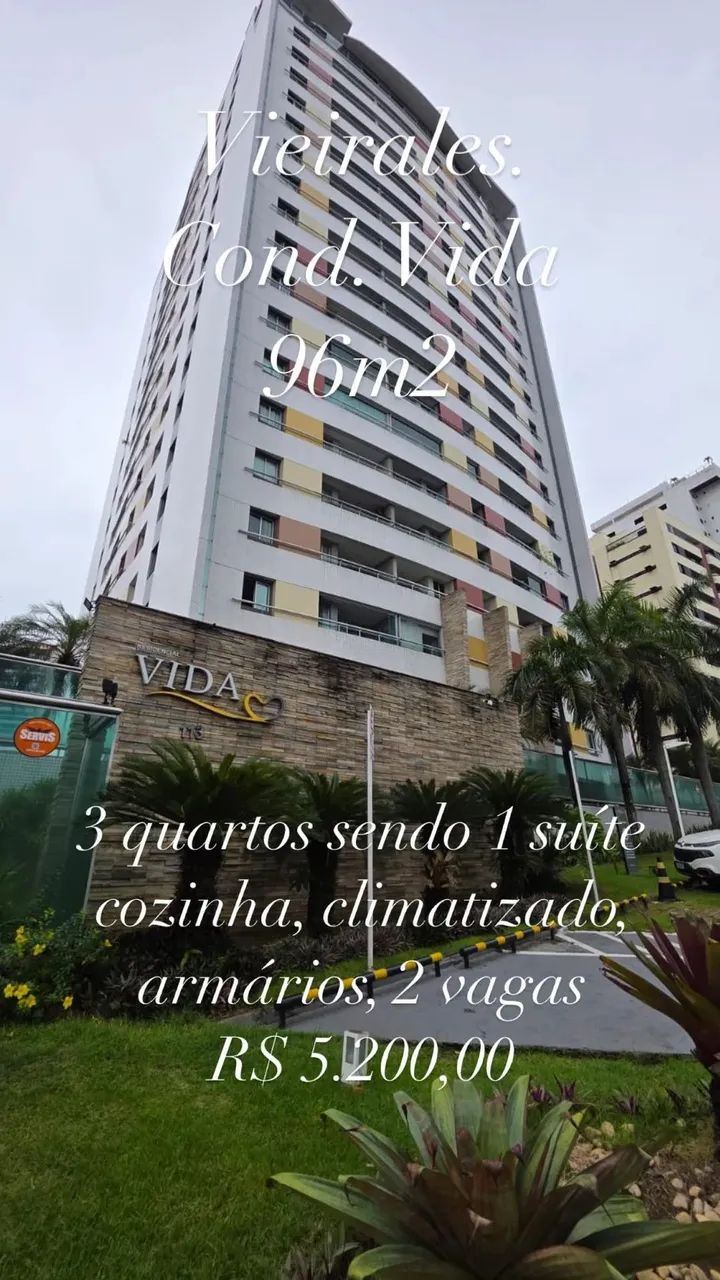 ADRIANOPOLIS. COND. VIDA. ALUGO APTO COM 3 QUARTOS SENDO 1 SUITE, SALA PARA 2 AMBIENTES. 2