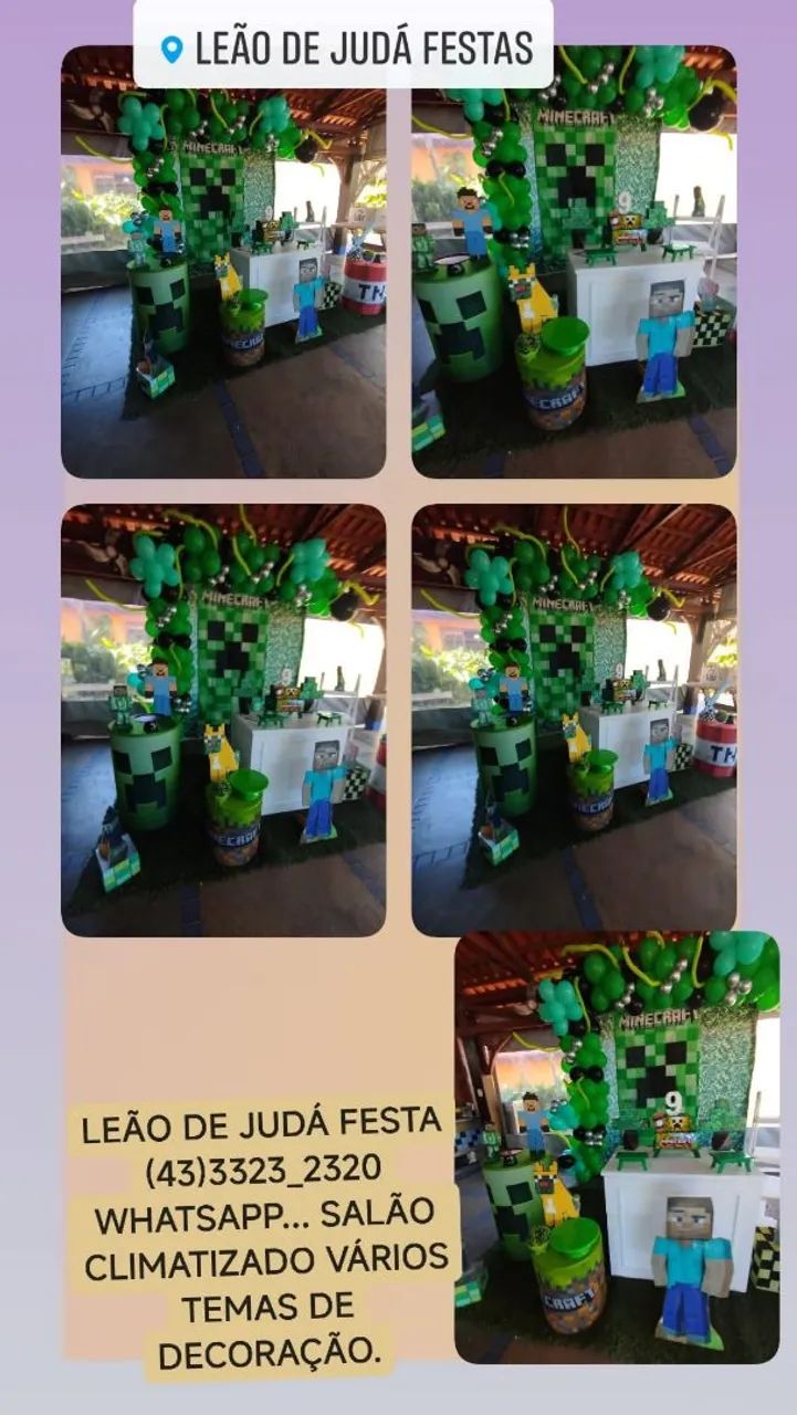 Decoração Festa Infantil Minecraft - Leão de Judá - Foto 3