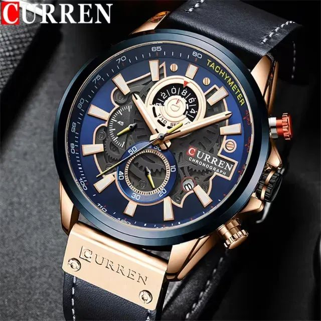 Relógio Masculino Quartzo Curren 8380 Azul Todo Funcional - Foto 3