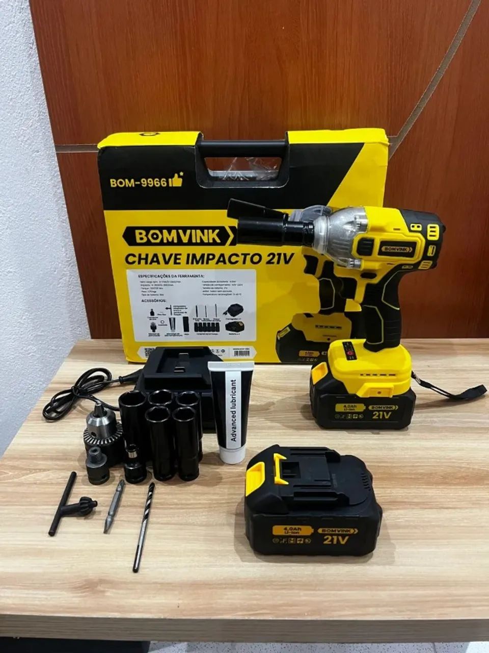 肩幅ヒロシ162cm №4754 グリッターA 26インチ イエロー Chave de Impacto Sem Fio Bomvink 21V 4.0Ah Bateria Li-Ion Novo