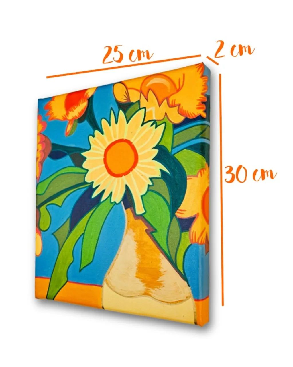 Mini quadro Decorativo De Jarro de Flores Pintado a mão - Foto 5