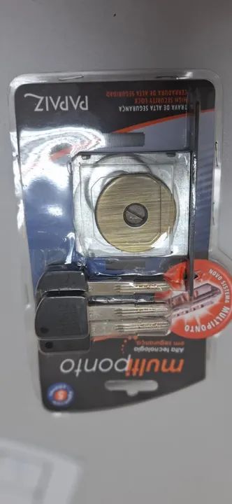 Fechadura Multiponto Papaiz 141 R68 dourada - Foto 3