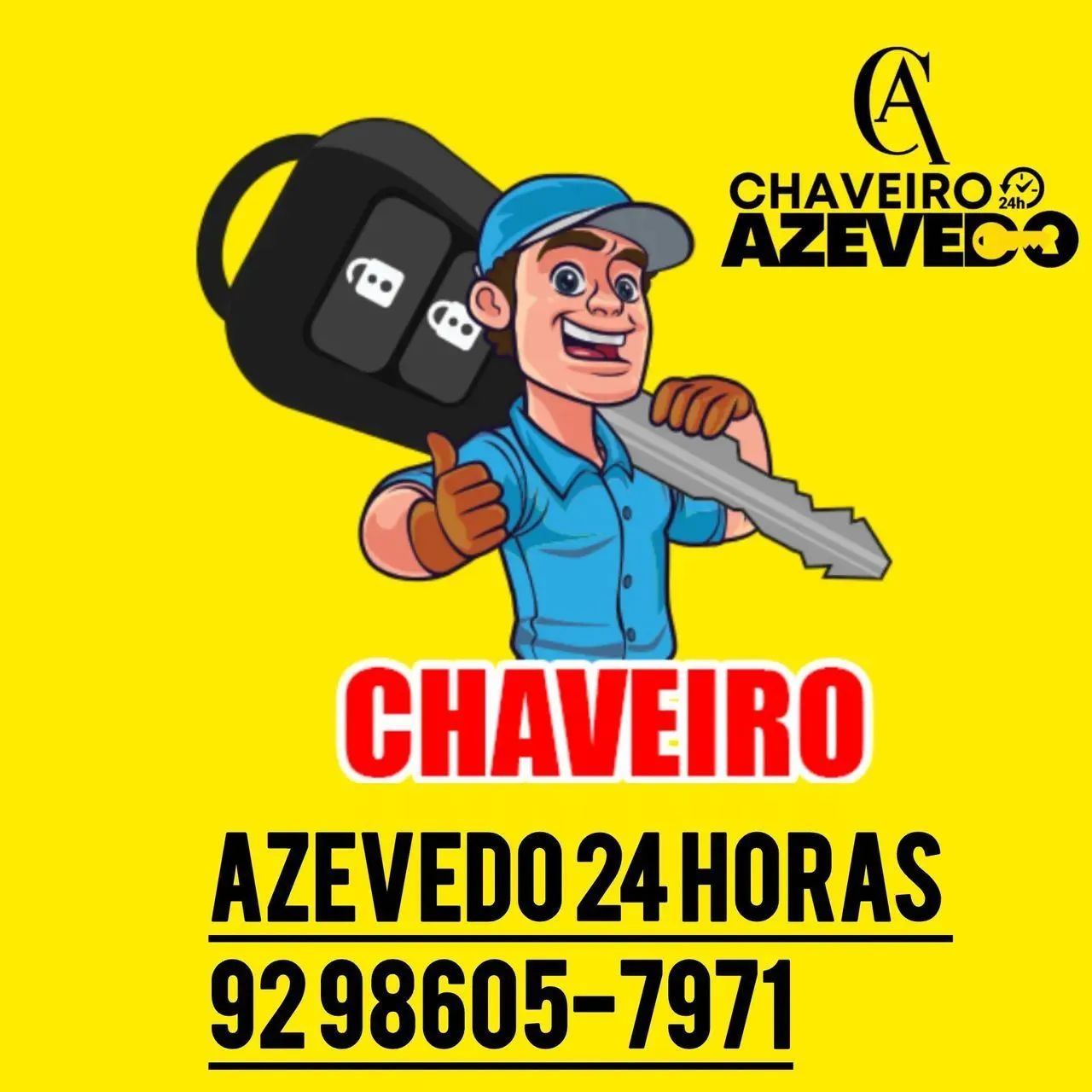 Chaveiro 24H Carro, Moto, Caminhão - Disponível 